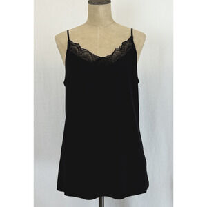 NWT Soya Concept BOUTIQUE Black Tank Top w/ Lace Detail #0417 XXL